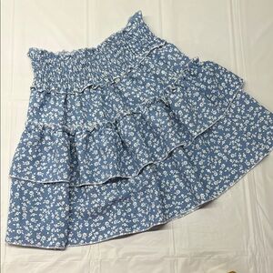 SHEIN - Floral Blue Skirt - XS
